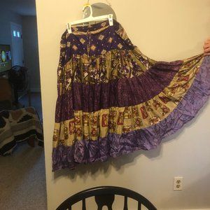Vintage Sari Silk Skirt